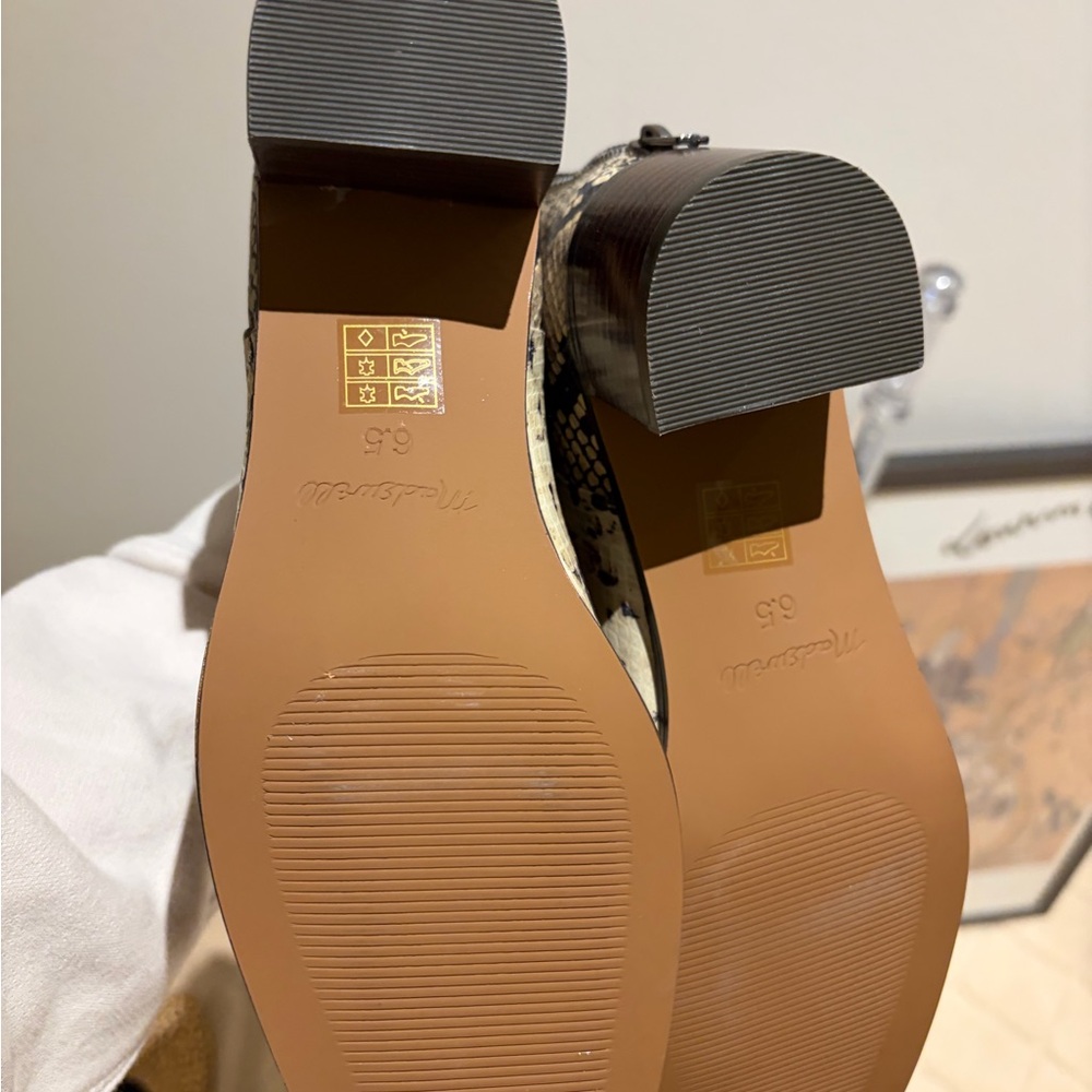 Snakeskin booties